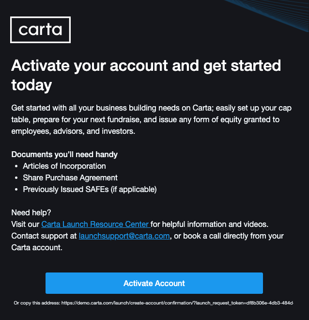 Activate your account